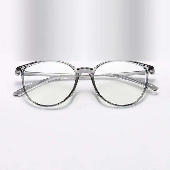Oveliness Unisex Full Rim Round Square Tr 90 Titanium Eyeglasses 8075 - grey