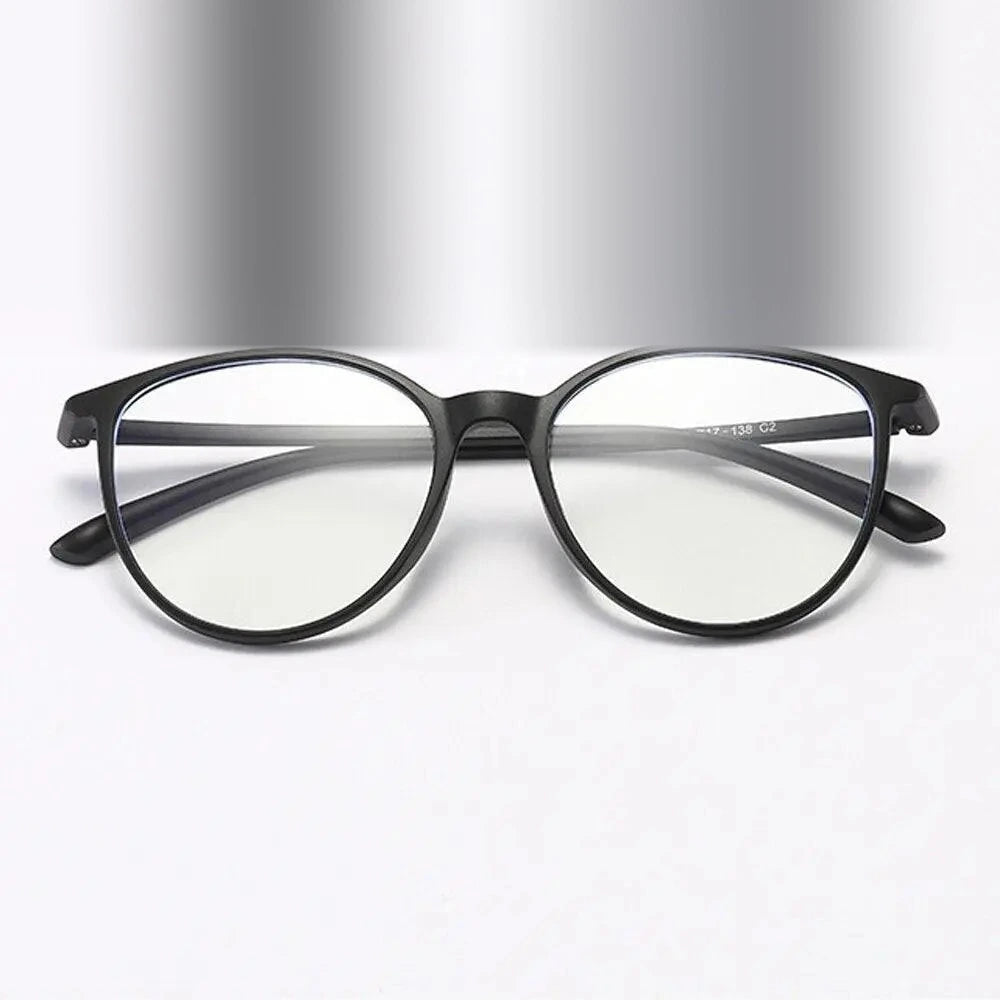 Oveliness Unisex Full Rim Round Square Tr 90 Titanium Eyeglasses 8075 - matt black