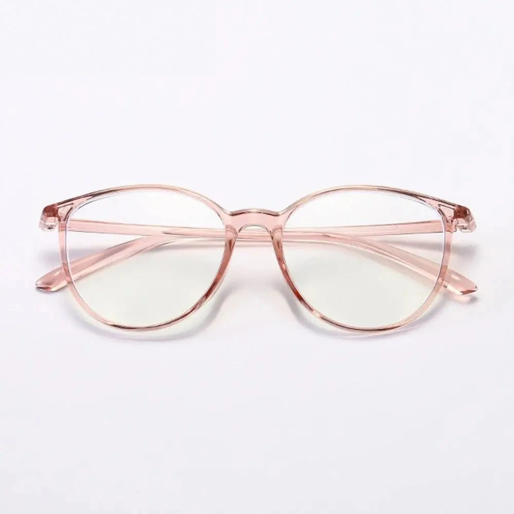 Oveliness Unisex Full Rim Round Square Tr 90 Titanium Eyeglasses 8075 - tea