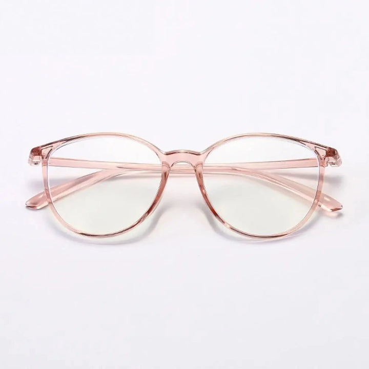 Oveliness Unisex Full Rim Round Square Tr 90 Titanium Eyeglasses 8075 - tea