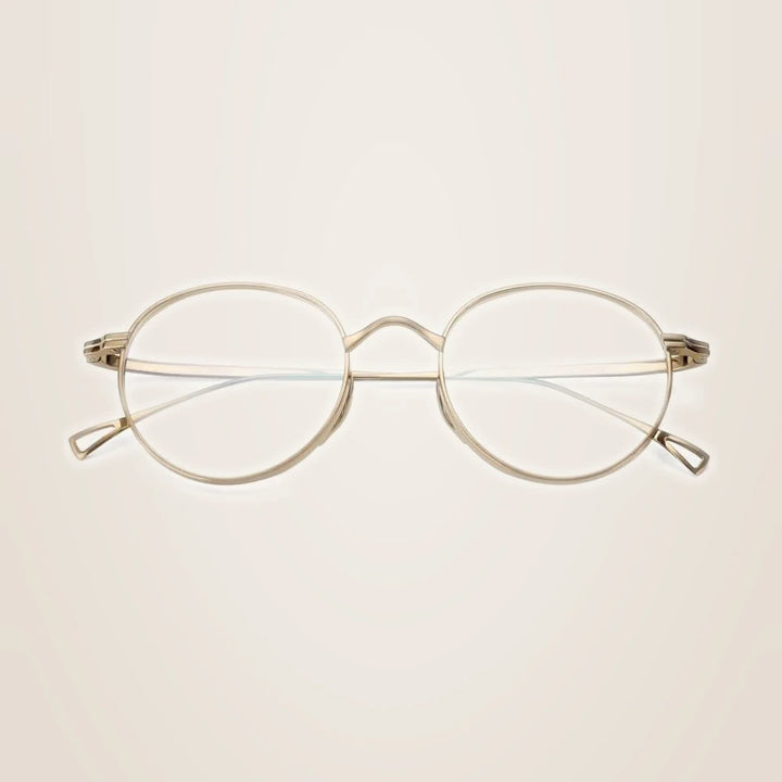 Oveliness Unisex Full Rim Round Titanium Eyeglasses 10518 - Bronze