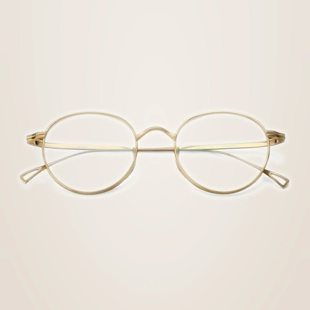 Oveliness Unisex Full Rim Round Titanium Eyeglasses 10518 - Gold
