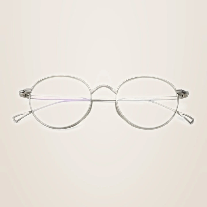 Oveliness Unisex Full Rim Round Titanium Eyeglasses 10518 - Silver