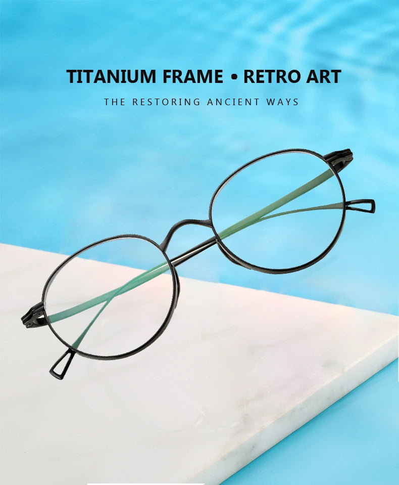 Oveliness Unisex Full Rim Round Titanium Eyeglasses 10518 - Size Chart