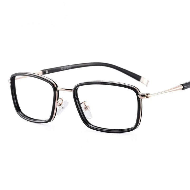 Oveliness Unisex Full Rim Square Alloy Eyeglasses 0037 - gold
