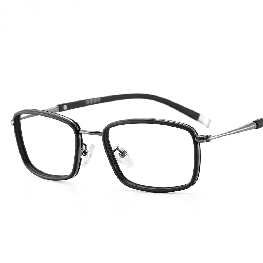Oveliness Unisex Full Rim Square Alloy Eyeglasses 0037 - shiny gun