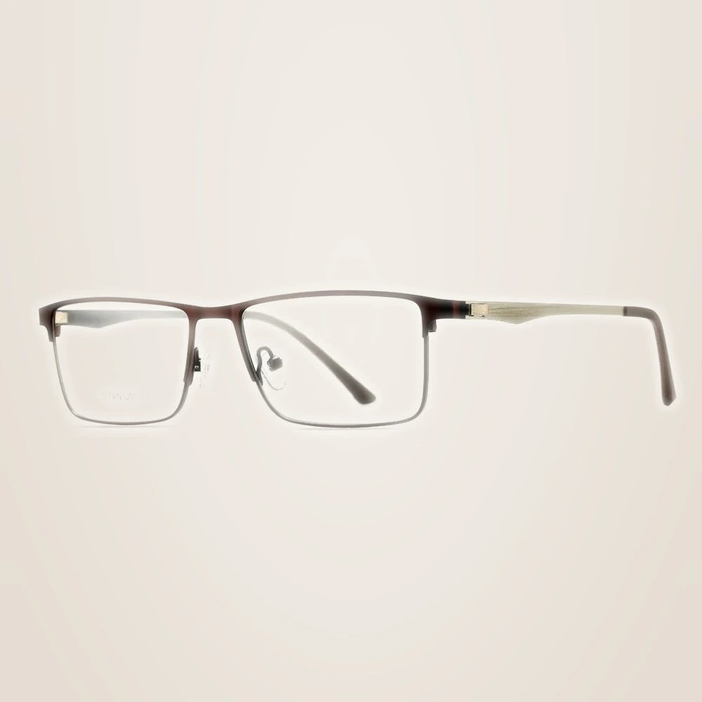 Oveliness Unisex Full Rim Square Screwless Alloy Eyeglasses 98684 - coffee