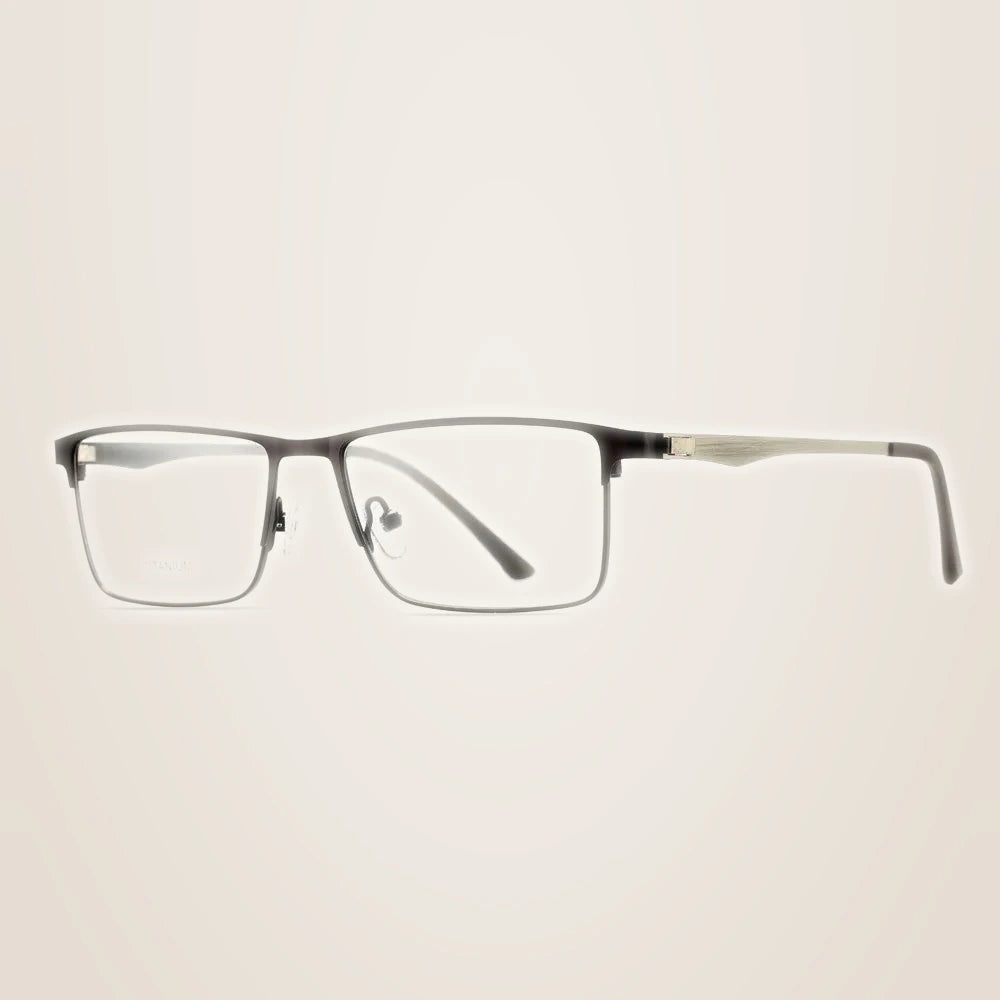 Oveliness Unisex Full Rim Square Screwless Alloy Eyeglasses 98684 - gun