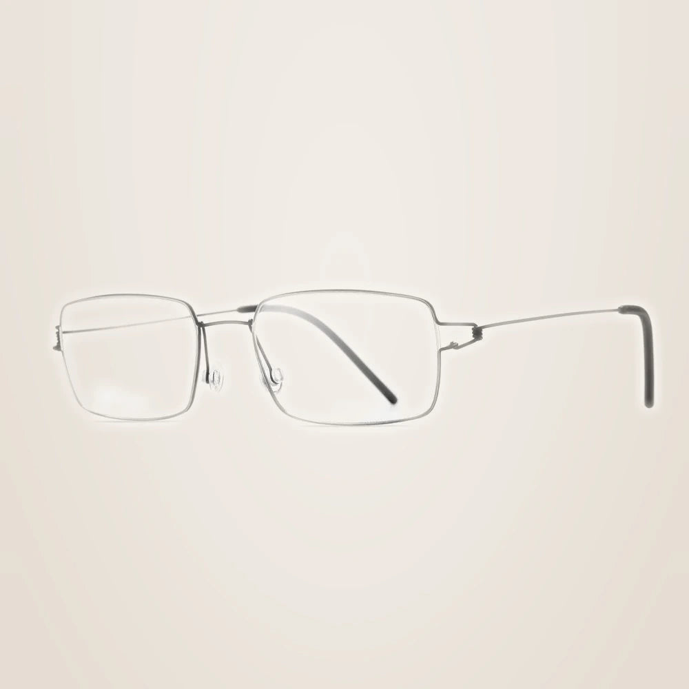 Oveliness Unisex Full Rim Square Screwless Titanium Alloy Eyeglasses - black