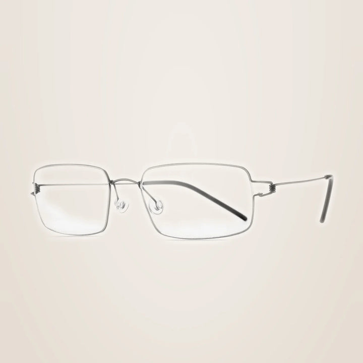 Oveliness Unisex Full Rim Square Screwless Titanium Alloy Eyeglasses - gun