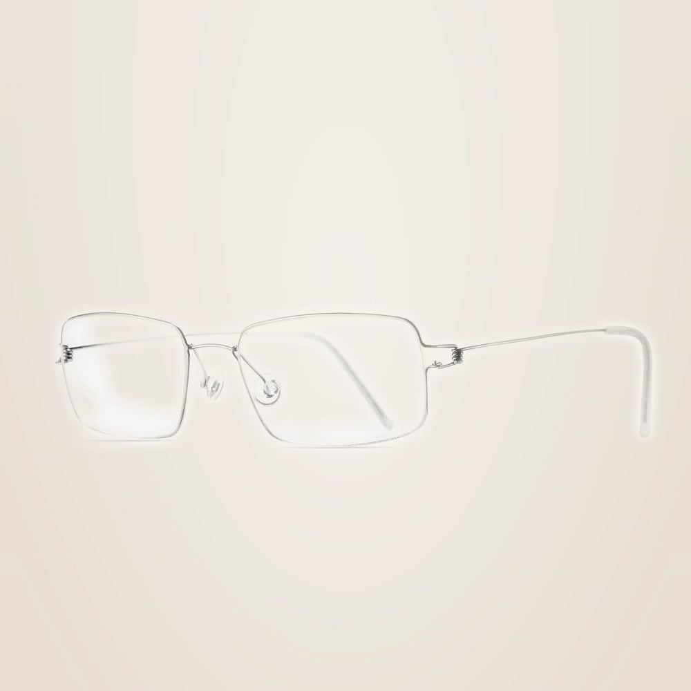 Oveliness Unisex Full Rim Square Screwless Titanium Alloy Eyeglasses - silver