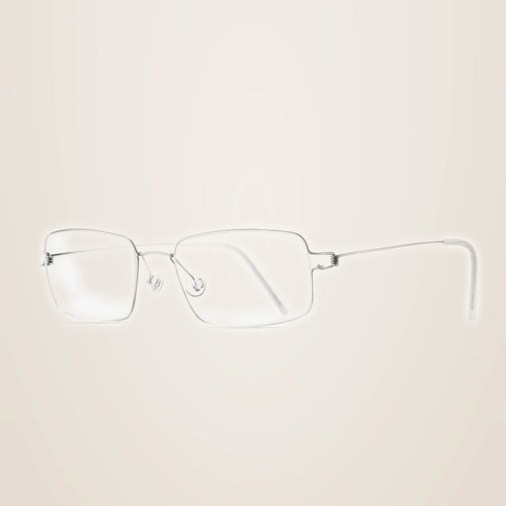 Oveliness Unisex Full Rim Square Screwless Titanium Alloy Eyeglasses - silver