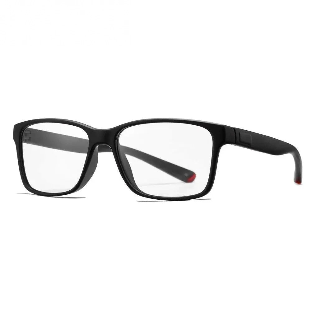 Oveliness Unisex Full Rim Square Tr 90 Titanium Eyeglasses 7091 - black red