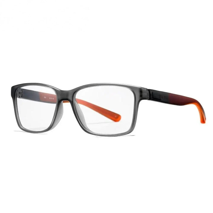 Oveliness Unisex Full Rim Square Tr 90 Titanium Eyeglasses 7091 - grey orange