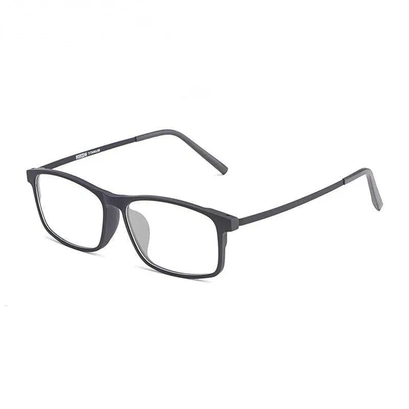 Oveliness Unisex Full Rim Square Ultem Resin Titanium Eyeglasses Ol20p99 - Black