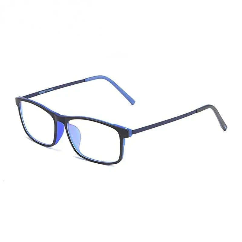 Oveliness Unisex Full Rim Square Ultem Resin Titanium Eyeglasses Ol20p99 - Black Blue