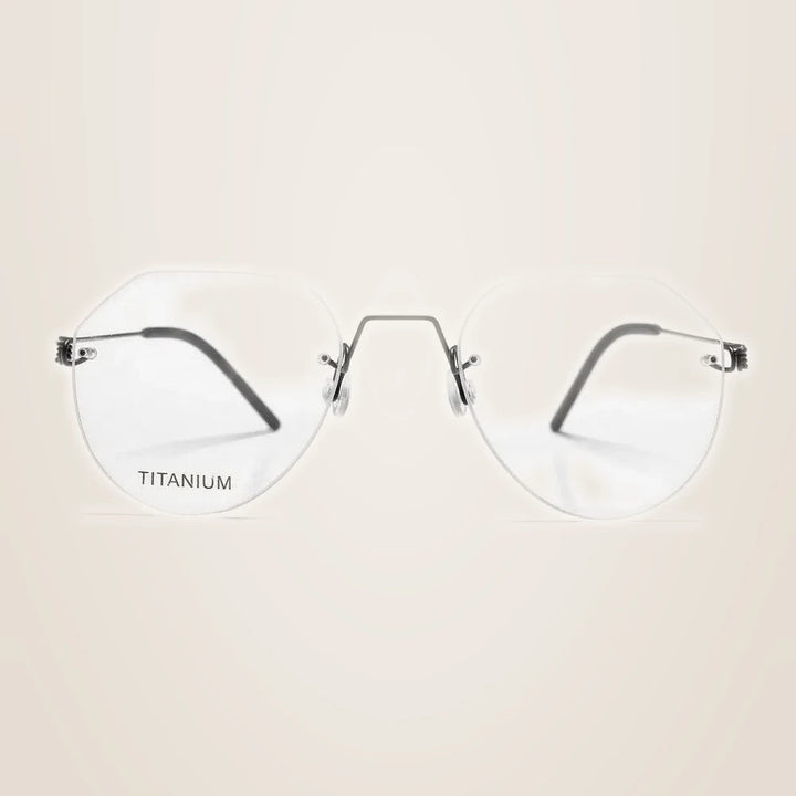 Oveliness Unisex Rimless Round Square Screwless Titanium Eyeglasses 9891 - black