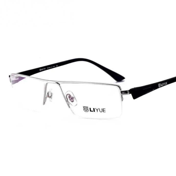 Oveliness Unisex Semi Rim Square Titanium-Alloy Eyeglasses 328127 - silver