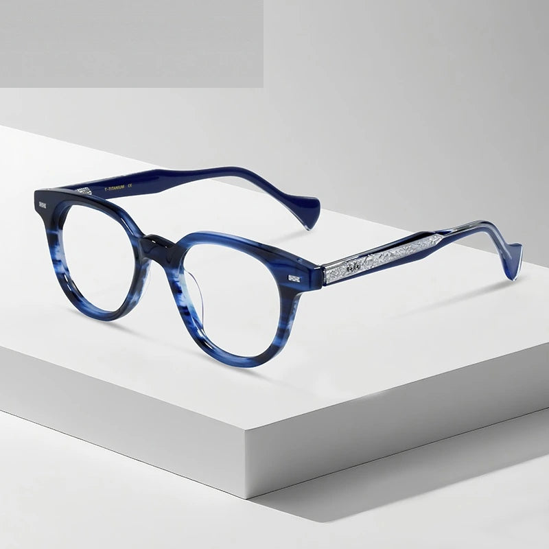 Oveliness Women's Full Rim Oval Round Acetate Eyeglasses 826005 - blue