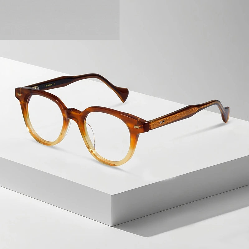 Oveliness Women's Full Rim Oval Round Acetate Eyeglasses 826005 - gradient tea