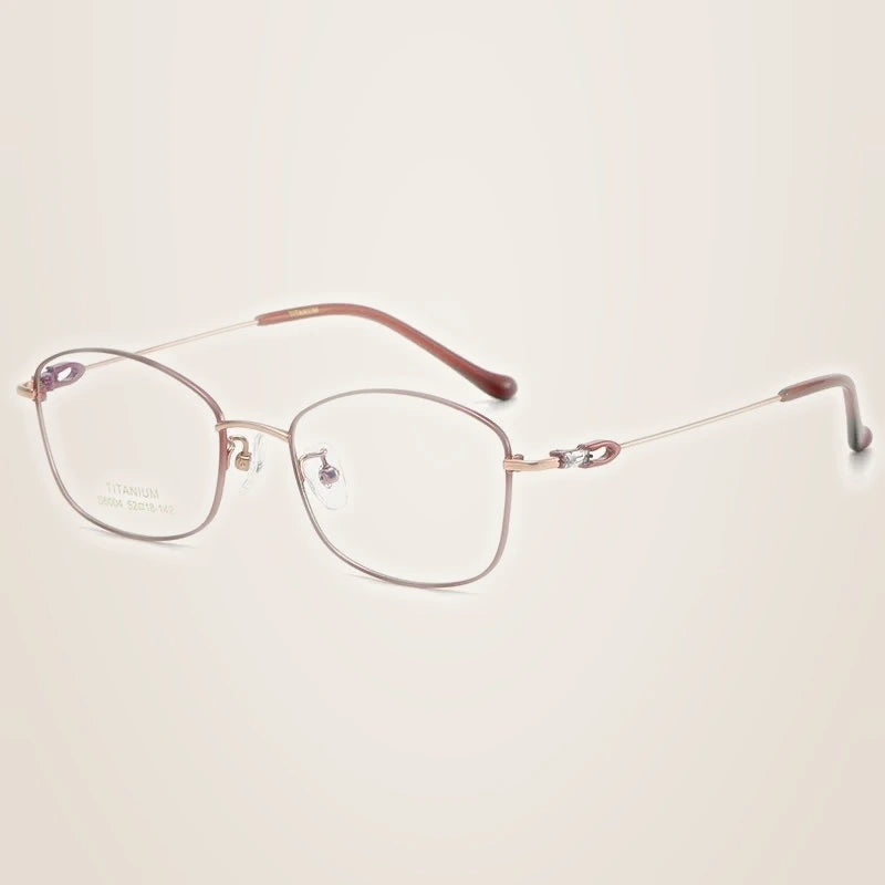 Oveliness Women's Full Rim Oval Square Titanium Eyeglasses 196004 - red rose gold