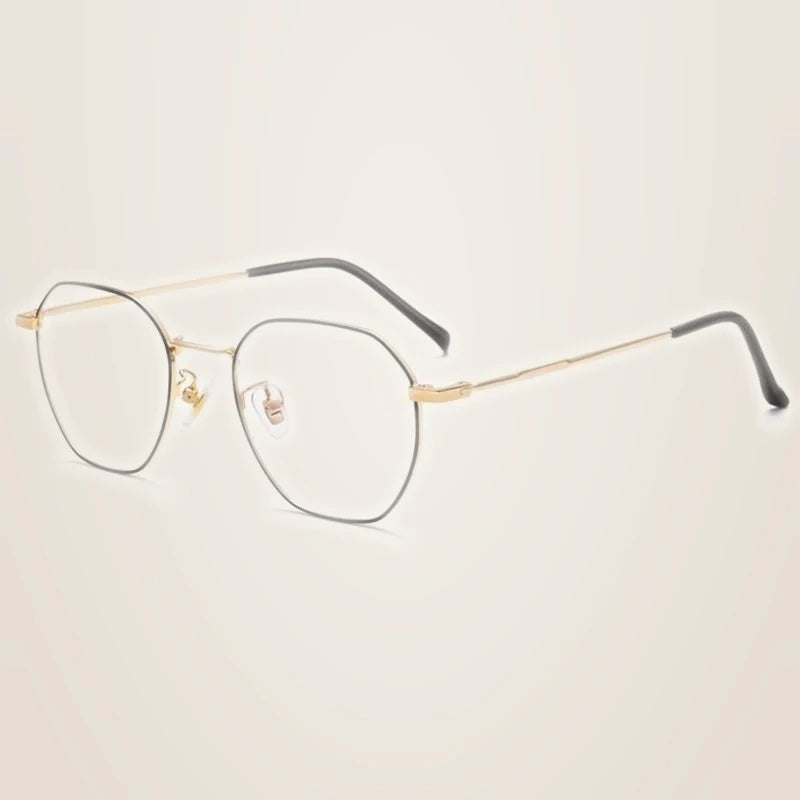 Oveliness Women's Full Rim Round Square Titanium Eyeglasses 2018 - black gold