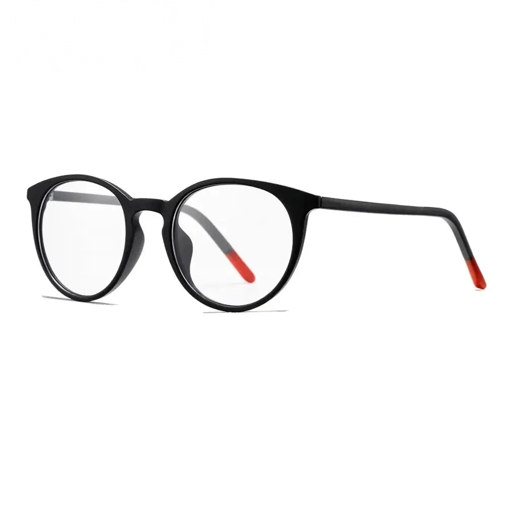 Oveliness Women's Full Rim Round Tr 90 Titanium Eyeglasses 927251 - black red