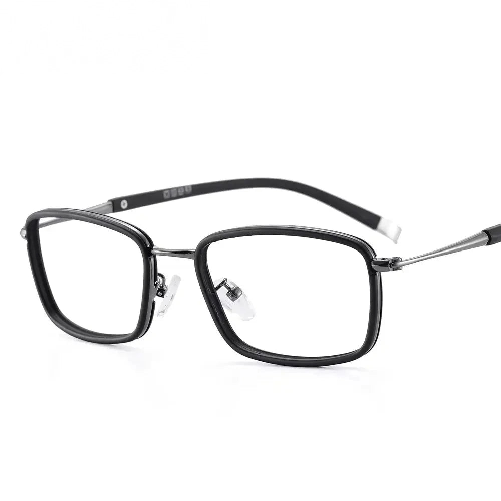 Oveliness Women's Full Rim Square Acetate Alloy Eyeglasses 390037 - shiny gun