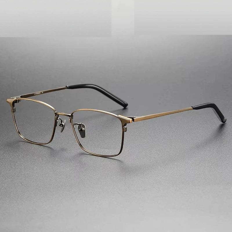 Oveliness Women's Full Rim Square Titanium Eyeglasses 68961 - bronze