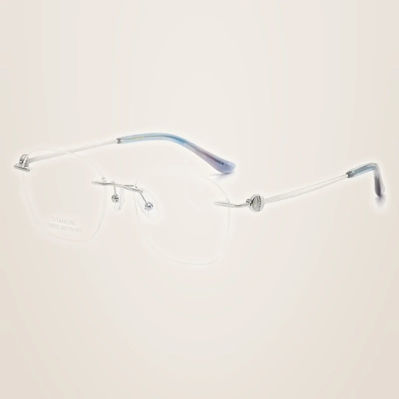 Oveliness Women's Rimless Oval Square Titanium Eyeglasses 196012 - silver