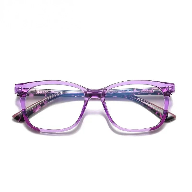 Oveliness Youth Unisex Full Rim Square Tr 90 Titanium Eyeglasses 20206 - purple