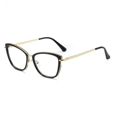 Ralferty Women's Eyeglasses Cat Eye Anti Blue Light F95290 - C1 Shiny Black