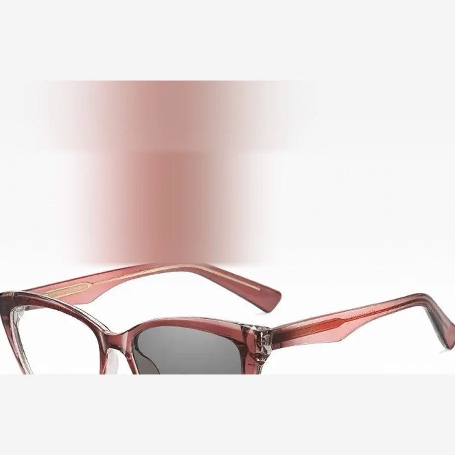 Ralferty Women's Full Rim Cat Eye Tr 90 Alloy Photochromic Eyeglasses 381731 - C2 Red Pink / CHINA