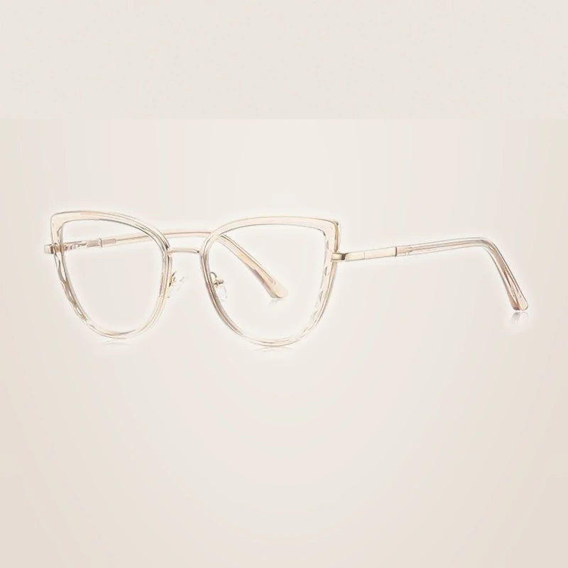 Ralferty Women's Full Rim Oval Cat Eye Tr 90 Alloy Eyeglasses 31514 - C3 Brown / CHINA