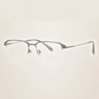 Ralferty Women's Semi Rim Square Titanium Eyeglasses 92032 - C1 Black / CHINA
