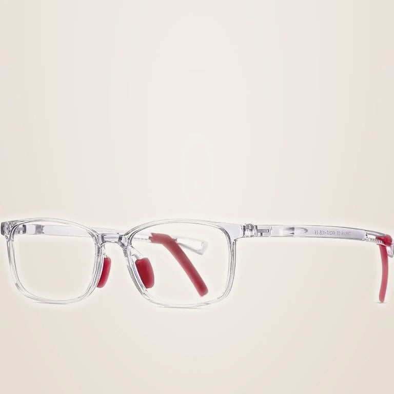 Reven Jate Unisex Children's Full Rim Square Tr 90 Silicone Eyeglasses 5109 - light grey