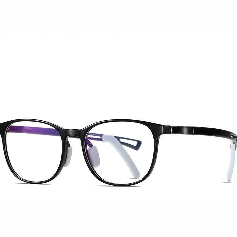 Reven Jate Unisex Children's Full Rim Square Tr 90 Silicone Eyeglasses 5111 - shiny black