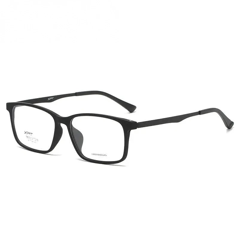 Reven Jate Unisex Full Rim Large Square Titanium Eyeglasses 9829 - black