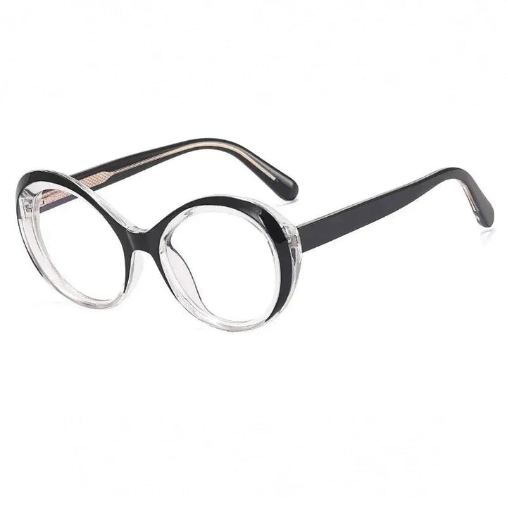 Reven Jate Unisex Full Rim Oval Round Tr 90 Alloy Eyeglasses 369142 - C1