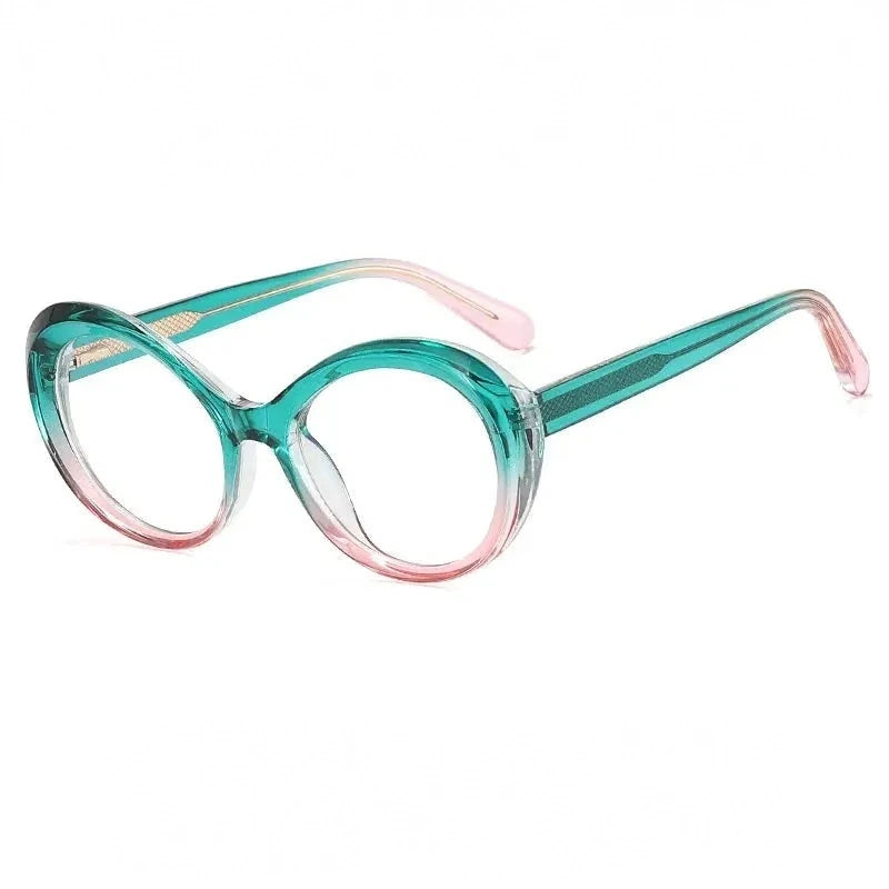 Reven Jate Unisex Full Rim Oval Round Tr 90 Alloy Eyeglasses 369142 - C4