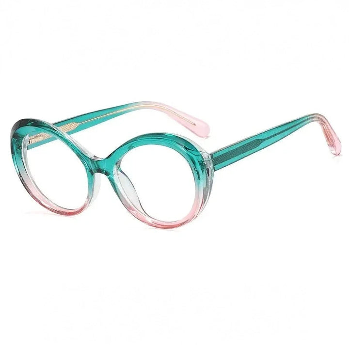 Reven Jate Unisex Full Rim Oval Round Tr 90 Alloy Eyeglasses 369142 - C4