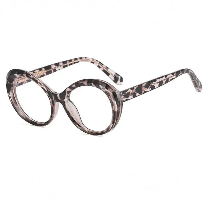 Reven Jate Unisex Full Rim Oval Round Tr 90 Alloy Eyeglasses 369142 - C6