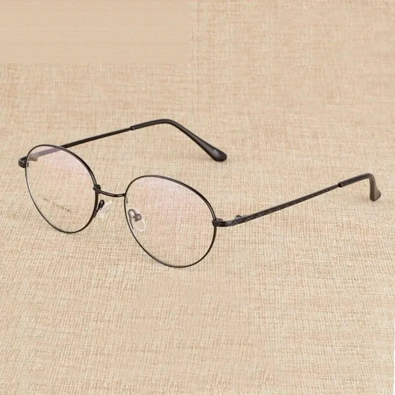 Reven Jate Unisex Full Rim Round Alloy Eyeglasses J801 - black