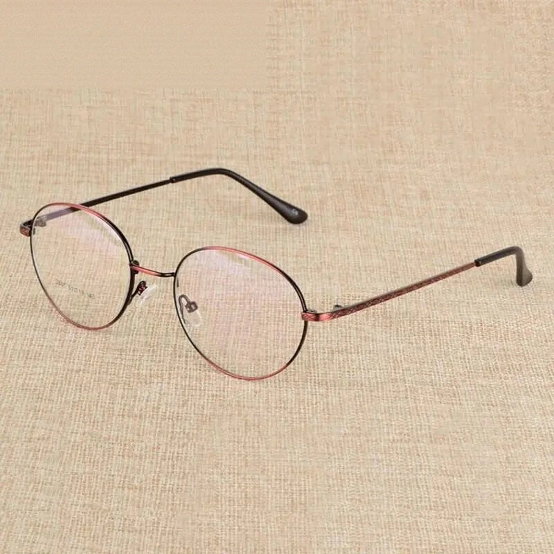 Reven Jate Unisex Full Rim Round Alloy Eyeglasses J801 - bronze
