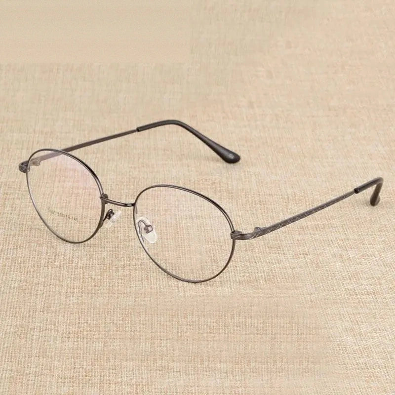 Reven Jate Unisex Full Rim Round Alloy Eyeglasses J801 - gray