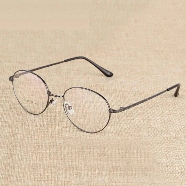 Reven Jate Unisex Full Rim Round Alloy Eyeglasses J801 - gray