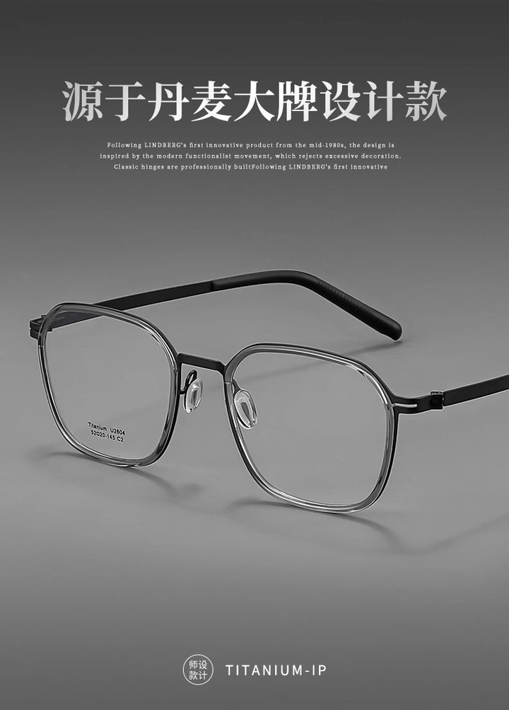 Reven Jate Unisex Full Rim Round Square Titanium Eyeglasses 2604 - Size Chart