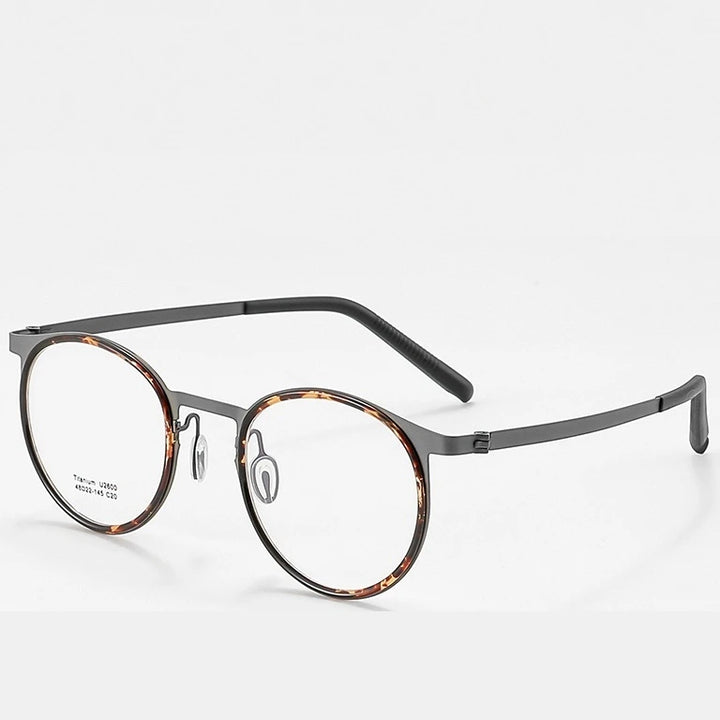 Reven Jate Unisex Full Rim Round Titanium Acetate Eyeglasses J2600 - C20