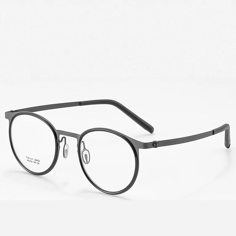 Reven Jate Unisex Full Rim Round Titanium Acetate Eyeglasses J2600 - C6