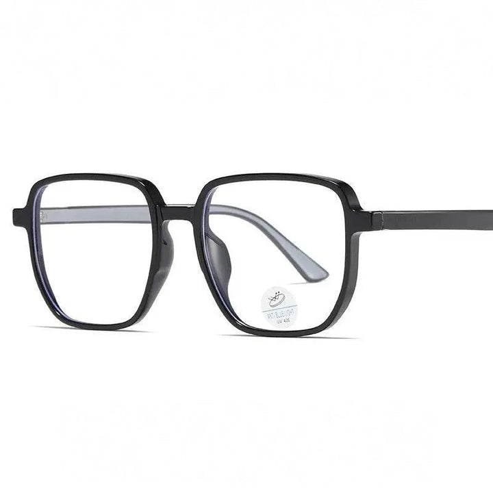 Reven Jate Unisex Full Rim Square Acetate Eyeglasses 81247 - black
